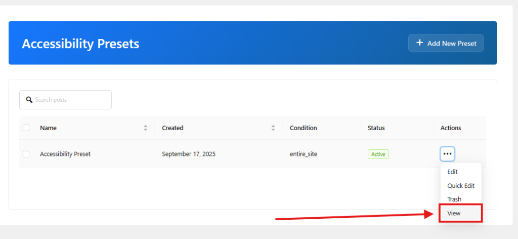 click on the View option from the three-dot button to see exactly how it looks