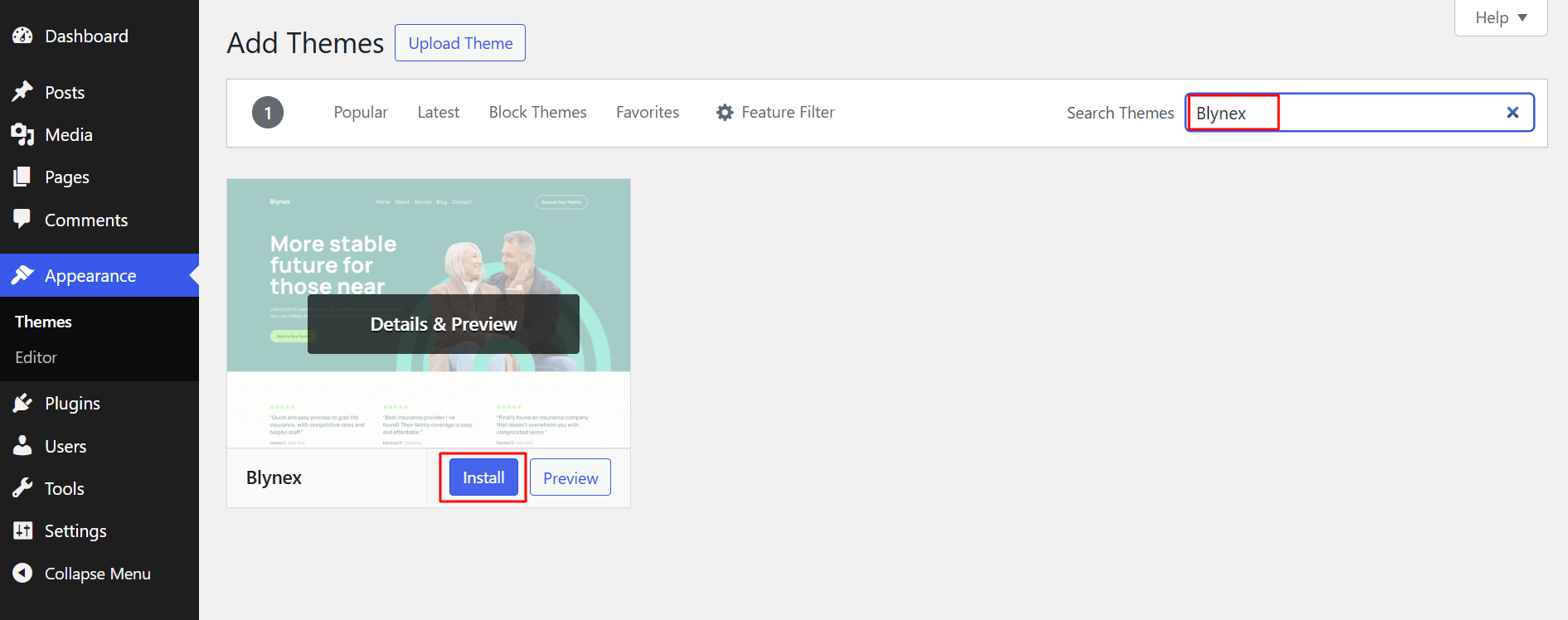 Step 5.1: Choosing a Theme illustration 4
