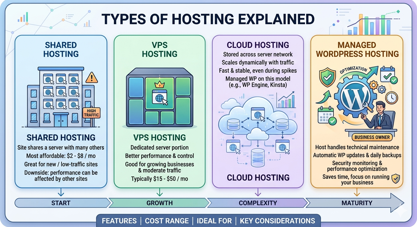 Step 3.1: Types of Hosting Explained illustration 1
