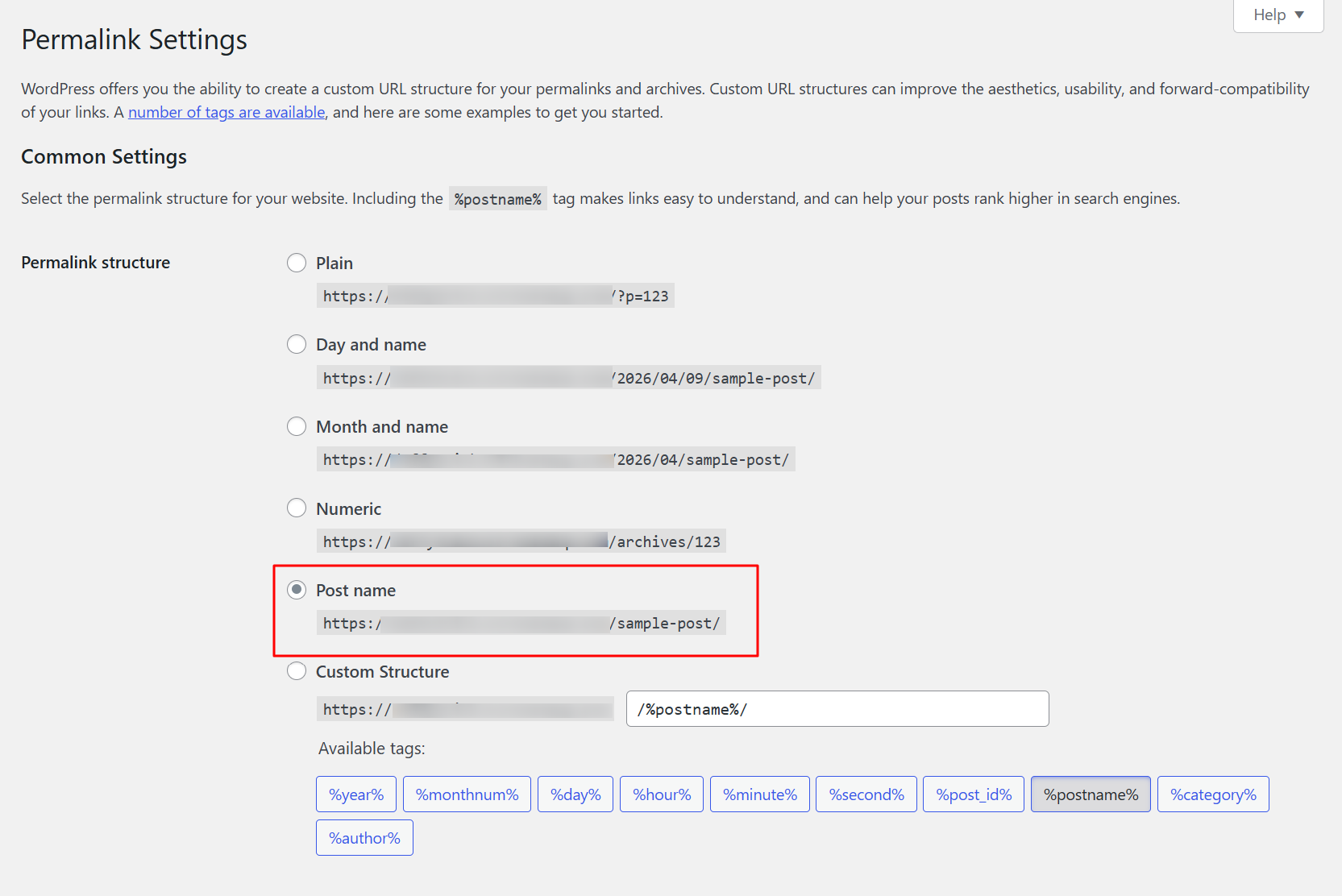 Step 4.3.3: Settings → Permalinks illustration 2
