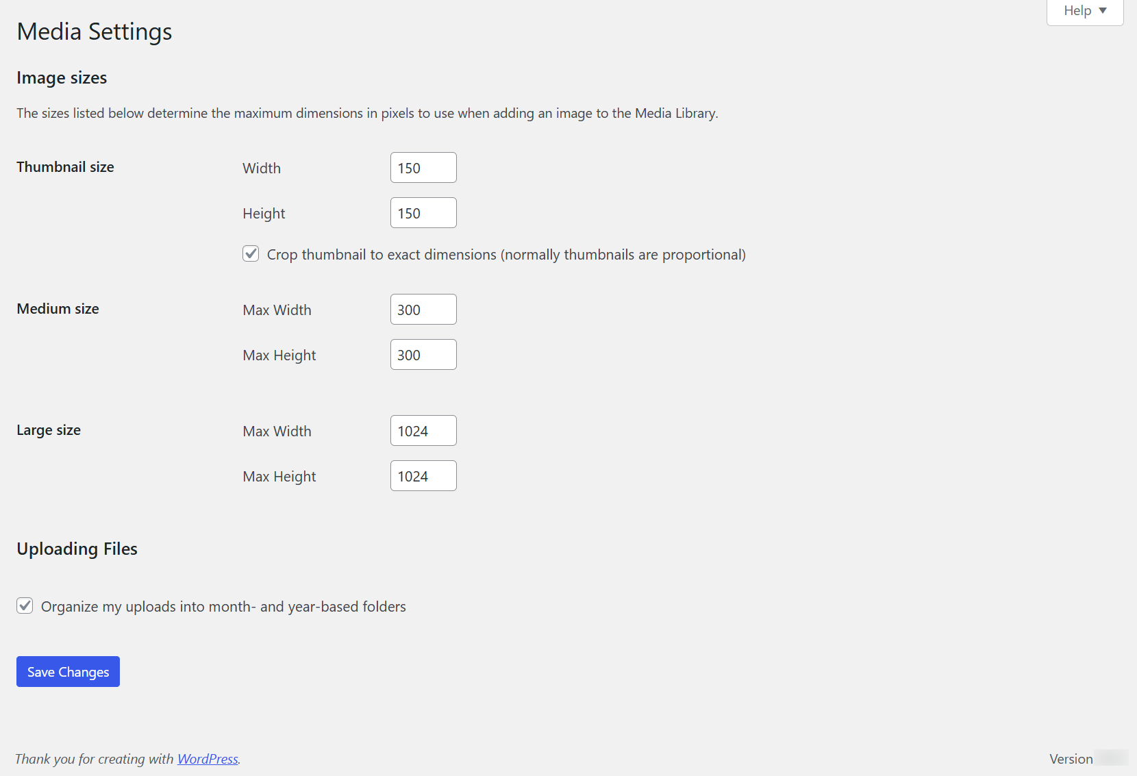 Step 4.3.5: Settings → Media illustration 2
